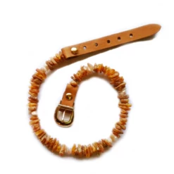 COLLARE ANTIPARASSITARIO ALL'AMBRA BALTICA NATURALE CON PIETRA DEL SOLE