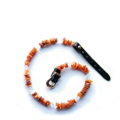 COLLARE ANTIPARASSITARIO ALL'AMBRA BALTICA NATURALE CON QUARZO IALINO