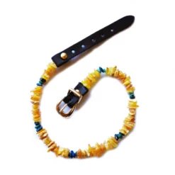 COLLARE ANTIPARASSITARIO ALL'AMBRA BALTICA NATURALE LEMON CON CRISOCOLLA