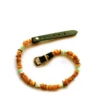 COLLARE ANTIPARASSITARIO IN AMBRA BALTICA NATURALE CON AMAZZONITE