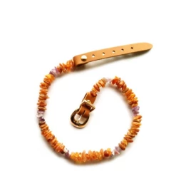 COLLARE ANTIPARASSITARIO IN AMBRA BALTICA NATURALE E AMETISTA