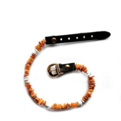 COLLARE ANTIPARASSITARIO IN AMBRA BALTICA NATURALE E HOWLITE
