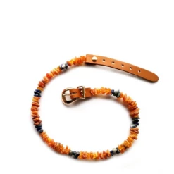 COLLARE ANTIPARASSITARIO IN AMBRA BALTICA NATURALE E LAPISLAZZULI