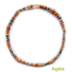 GIROCOLLO AMBRA BALTICA CON PIETRE PER CRISTALLO TERAPIA